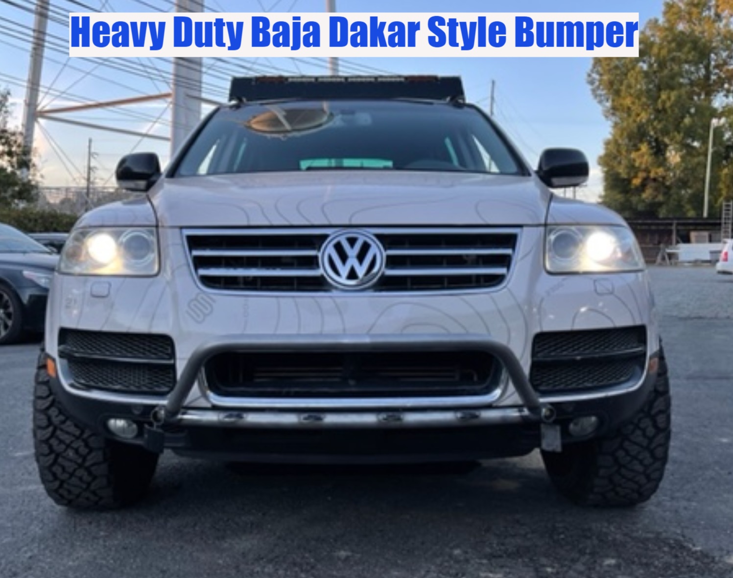 Custom Welded Baja Dakar Style Bumper for VW Touareg Porsche Cayenne Audi Q7.